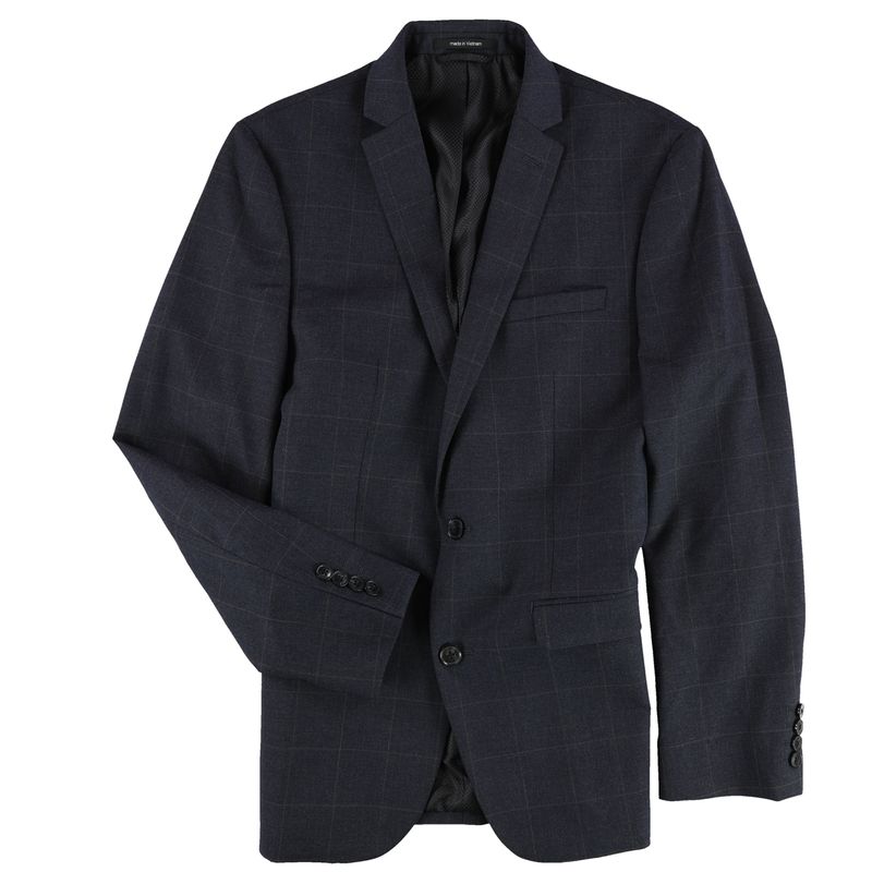 Bar Iii Mens Windowpane Two Button Blazer Jacket, Nwt
